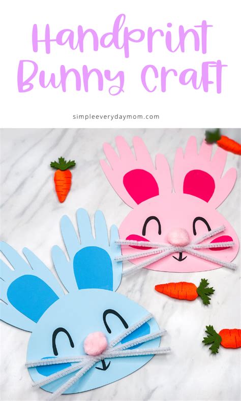 Handprint Bunny Craft For Kids Free Template Bunny Crafts Easter