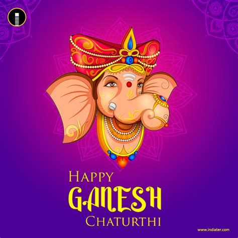 Free Happy Ganesh Chaturthi Wishes Greetings Card Psd Indiater