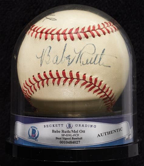 Lot Detail Stunning Babe Ruth Mel Ott Dual Signed ONL Baseball JSA