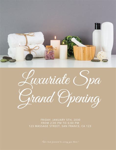 spa grand opening flyer