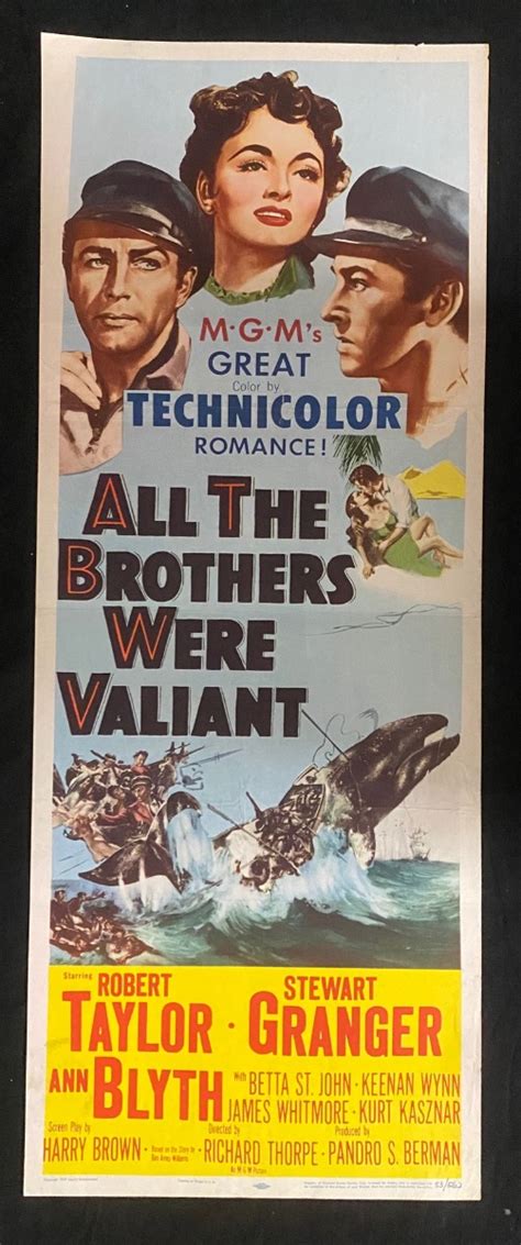 All The Brothers Were Valiant Original Insert Movie Poster 1953 1953