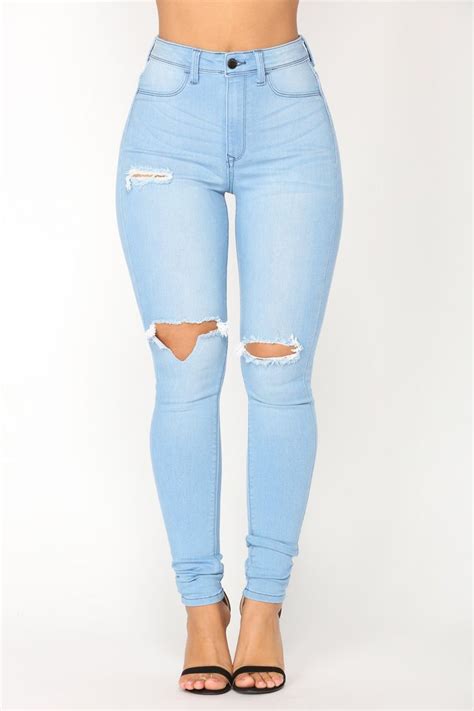 Baby Love Skinny Jeans Light Blue Wash Ripped Jeans Outfit Cute