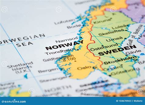 Scandinavia On A Map Stock Image Image Of Area Colors 104670943