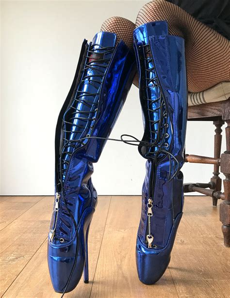 Secret Ii Ballet Pointe Boots Fetish Pinup Ballet Lockable Zipper Blue Refuse To Be Usual