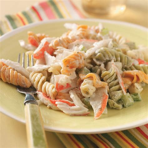 Dry white wine, shrimp, yellow onion, warm water, garlic, cornstarch and 10 more. imitation crab pasta salad recipe
