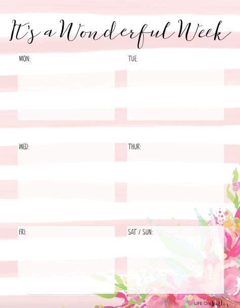 4 Free Printable Floral Daily And Weekly Planner Pages