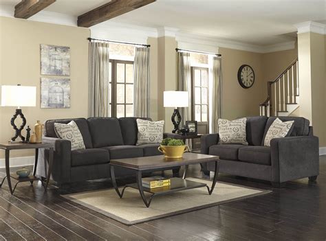 Oversized living room chair picture. Elegant Living Room with Charcoal sofa Shot ashley alena ...