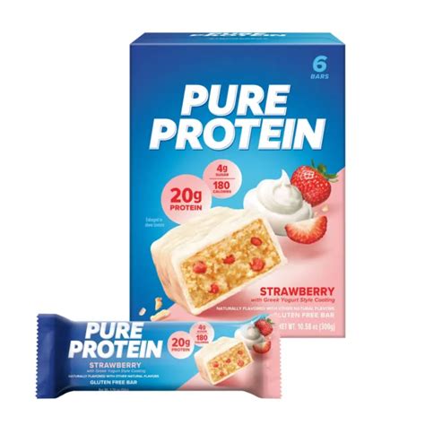 Pure Protein Bars Strawberry Greek Yogurt 20g Protein 176 Oz 6 Ct