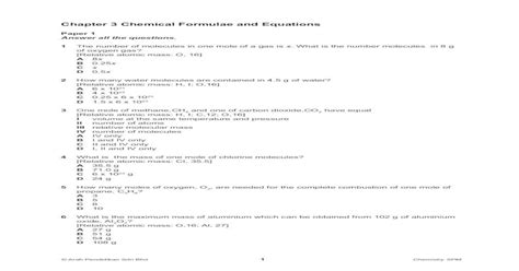Chemistry Form 4 Chapter 3 Exercise Eliezercxt