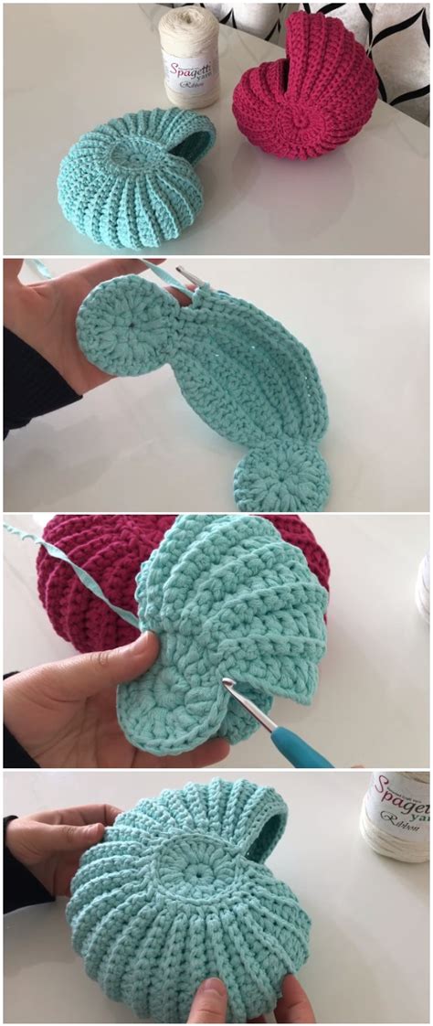 Crochet Easy Seashell Basket Ilove Crochet