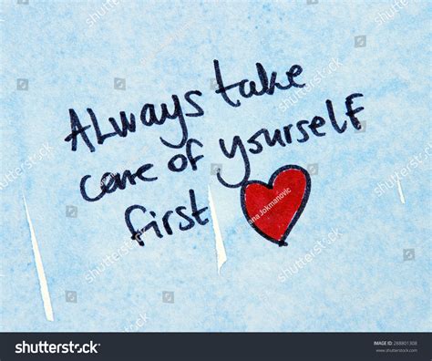 Inspirational Message Always Take Care Yourself Stock Illustration