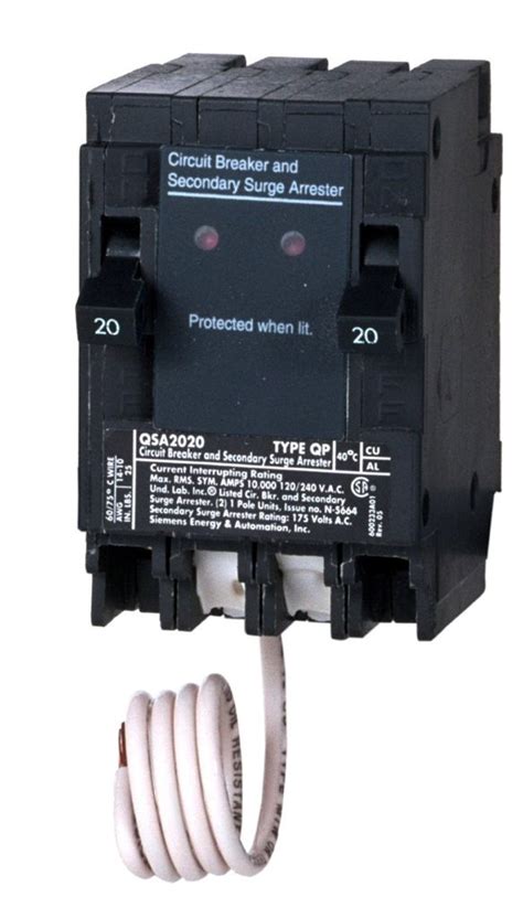 Siemens Qsa2020spd Whole House Surge Protection With Two 20 Amp Circuit