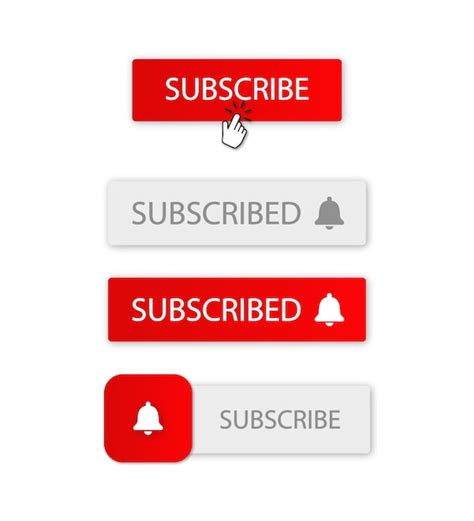 Premium Vector Set Of Subscribe Button With Bell Icon