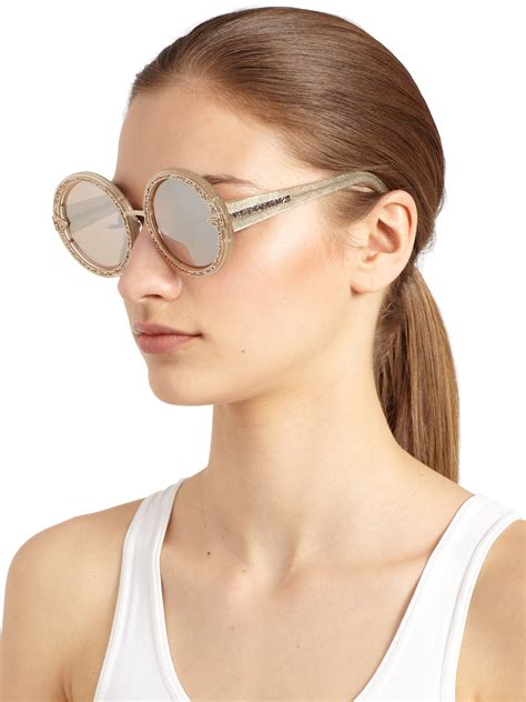 Lyst Karen Walker Orbit Filigree Plastic Round Sunglasses In Metallic