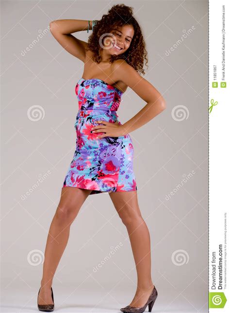 African Girl Full Body And Smiling Stock Image Image Of