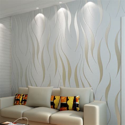 Non Woven Flocking Wallpaper Home Decor Modern Fashion 3d