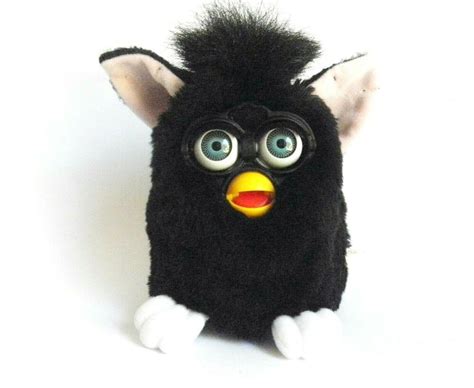 Black Furby 1998 Model 70 800 Witchs Cat Series 1 Blue Eyes Highly