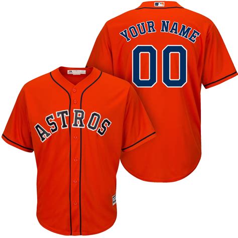 Mens Houston Astros Majestic Orange Cool Base Custom Jersey