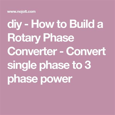 American rotary's engineering departments spent over 2 years engineering the perfect generator for a rotary phase converter, and its patent technology is the best in the industry. diy - How to Build a Rotary Phase Converter - Convert single phase to 3 phase power | Converter ...