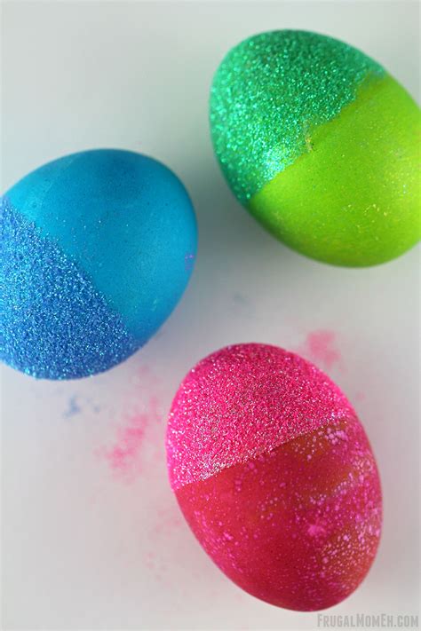 Glitter Dipped Easter Eggs Frugal Mom Eh Easter Eggs Easter