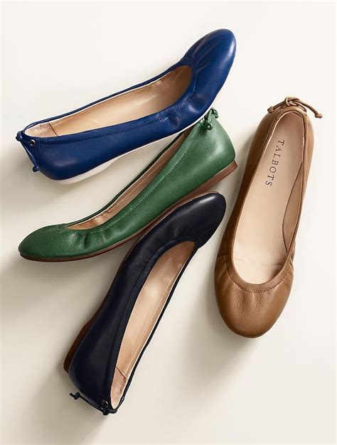 These Talbots Green Leather Ballet Flats Will Be Mine Leather Ballet Flats Flat Shoes Cool