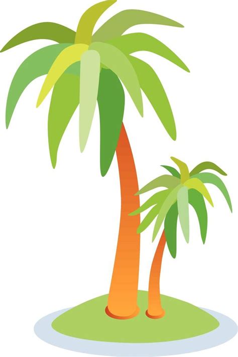 Palm Tree On Island Clipart