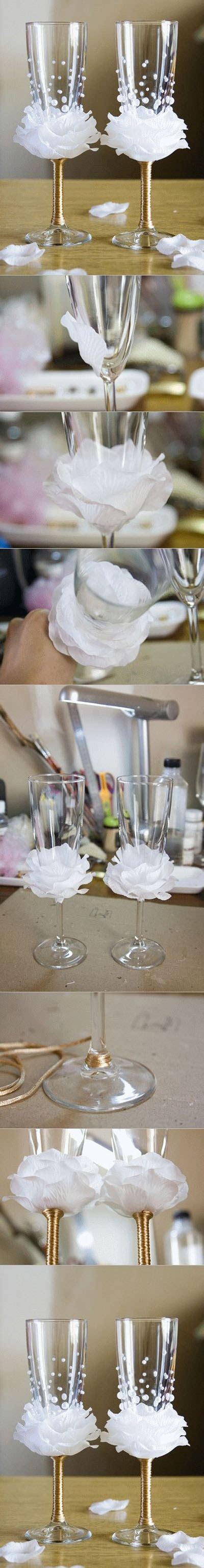 Diy Flower Bead Decorated Wine Glasses Useful Tutorials