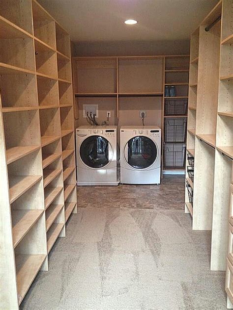 If you have an existing laundry room and don't want to repurpose that space, consider a second laundry room in a closet new the bedrooms. Master Closet with laundry room - Transitional - Laundry ...