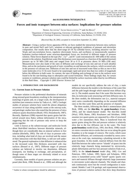 PDF Forces And Ionic Transport Between Mica Surfaces Boles Faculty Geol Ucsb Edu Pdf 83