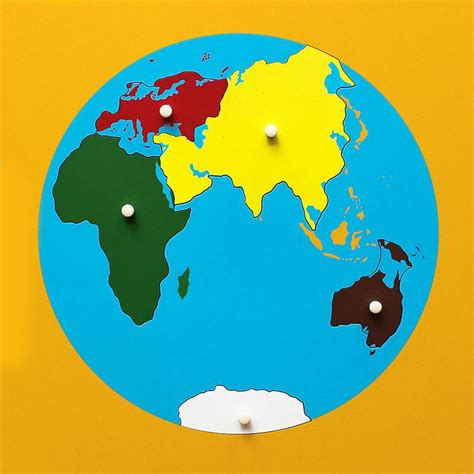 Mapa Puzle De Continentes Geografía Montessori Para Todos
