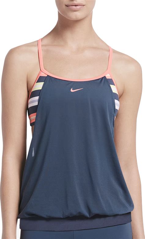 Nike Women S Layered Sport T Back Tankini Swim Top Walmart Com