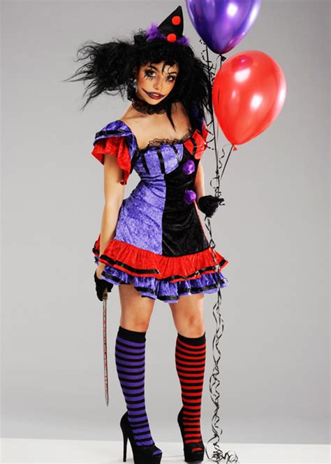 Womens Halloween Killer Clown Costume Ladies Killer Clown Halloween Costume