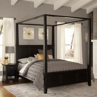 Queen size canopy bed beds : Napa Queen-size Black Canopy Bed - 80004026 - Overstock ...