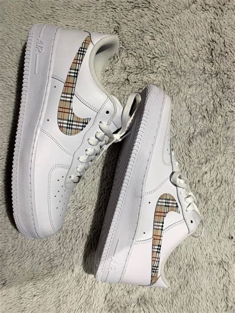 Burberry X Af1 Air Force 1 Nike Air Force 1 Painted Etsy