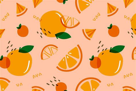 Tropical Orange Fruit Pattern Vector Free Image By Rawpixel Com