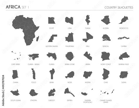 Africa Map Countries Black And White