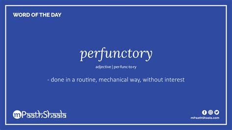 Perfunctory Definition Of Perfunctory Mpaathshaala