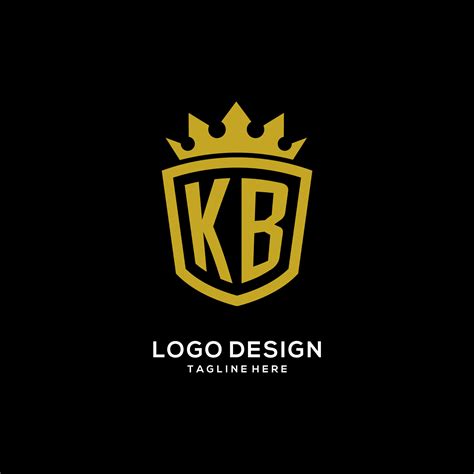 Escudo De Logotipo Kb Inicial Estilo Corona Diseño De Logotipo De