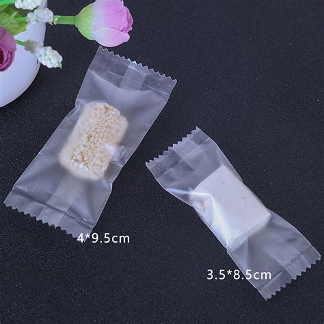 200pcs Heat Seal Plastic Nougat Candy Packaging Bag Translucent Baking