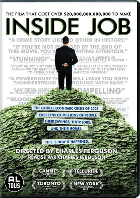 Takes a closer look at what charles ferguson's inside job is strong, fair, and rational. DVD Inside Job | Inside job, Documentaries, Job