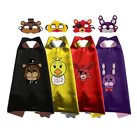 4 Sets Five Nights At Freddys Costumes Capes And Masks Cosplay For Kids