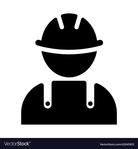 Construction Worker Icon Symbol For Your Design Vector Image