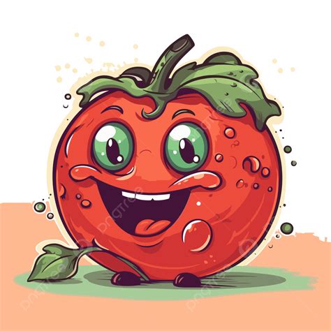 Ilustrasi Vektor Tomat Kartun Clipart Tomat Tomat Clipart Kartun Png
