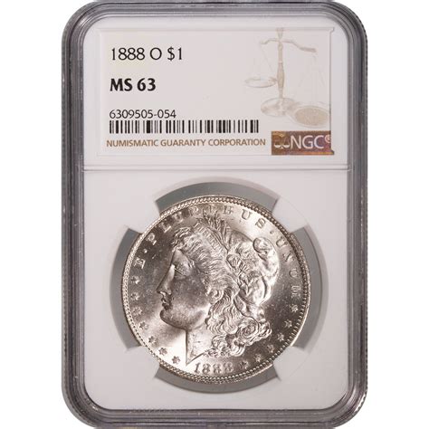Certified Morgan Silver Dollar 1888 O Ms63 Ngc Golden Eagle Coins