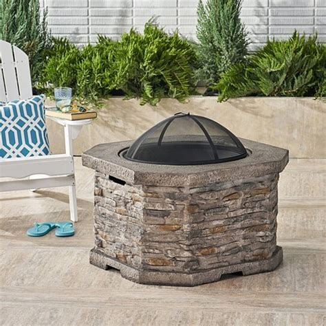 Buy Gina Outdoor 32 Inch Wood Burning Light Weight Concrete Octagon