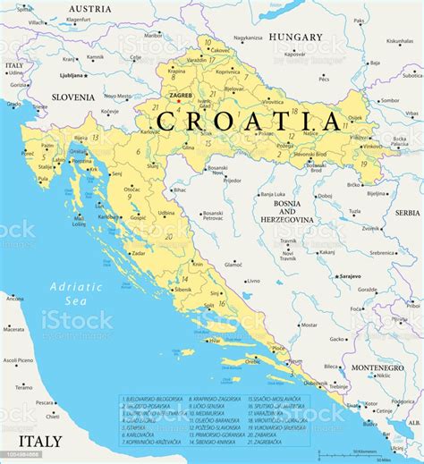Krigen som fulgte i kjølevannet av selvstendigheten satt både. Karte Von Kroatien Vektor Stock Vektor Art und mehr Bilder ...