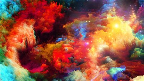 Abstract Painting Colorful Space Art Nebula Space Hd Wallpaper