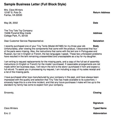 The Writing Center Writing Business Letters Guides