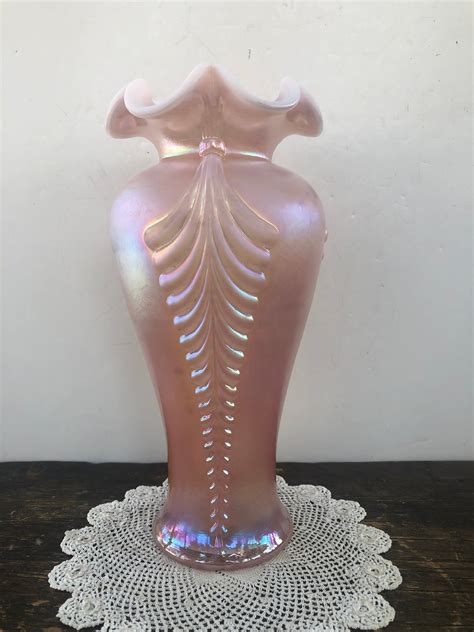 Rare Fenton Pink Opalescent Vase Etsy
