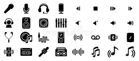 Simple Set Of Music Audio Sound System Related Vector Icon Graphic